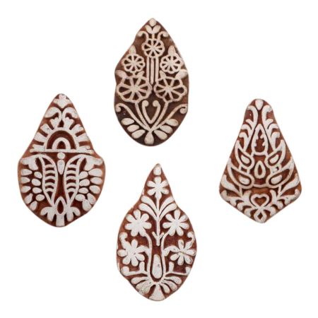 Set of 4 Piece New Mix Wooden Printing Block